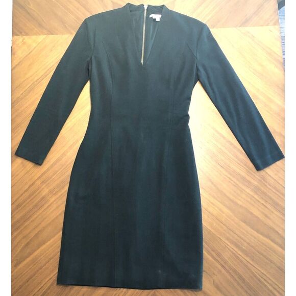 Helmut Lang Black V Neck Dress with Dramatic Metal Back Zip Size S - Picture 5 of 9